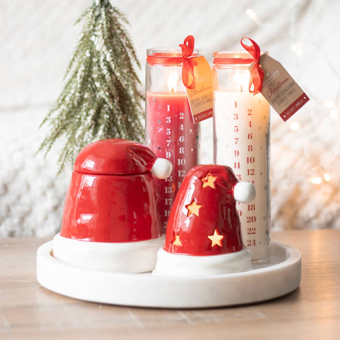 Brûleur chapeau de Noël rouge