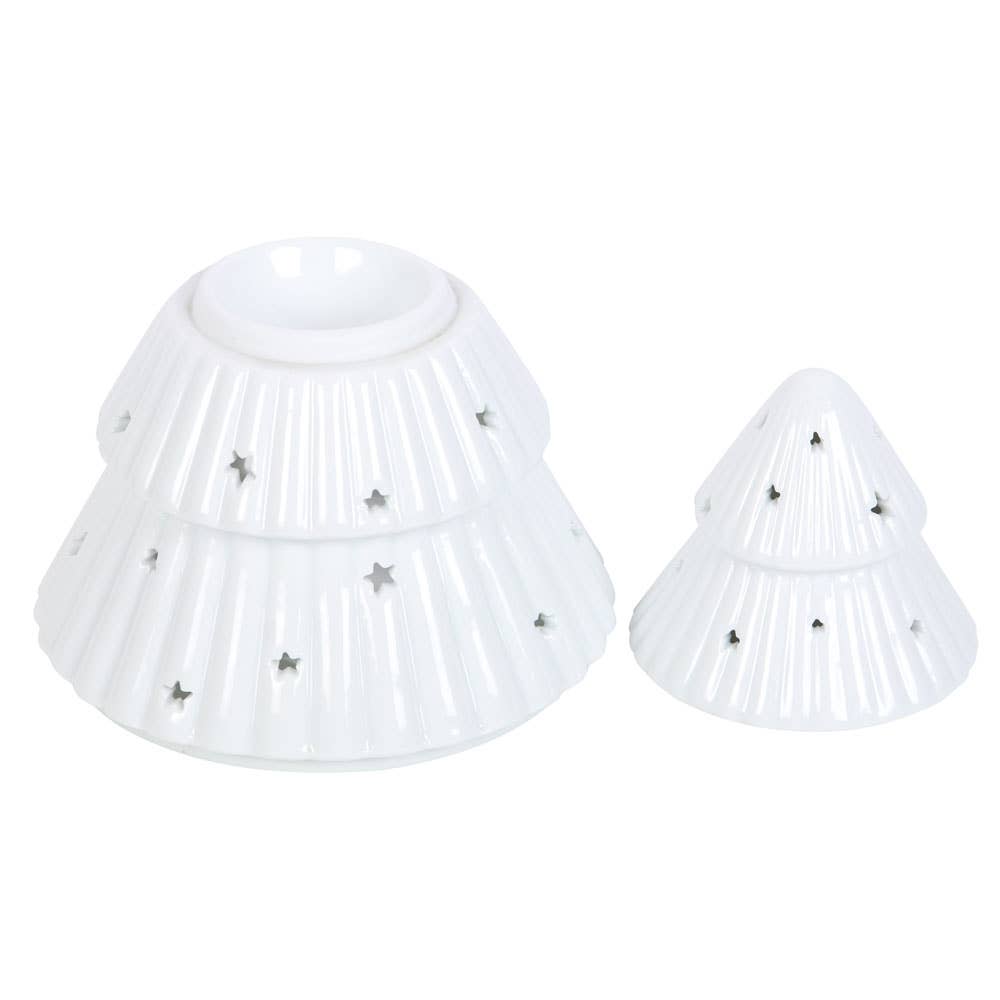 Brûleur sapin de Noël blanc