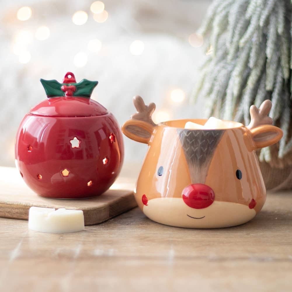 Boule en forme de boule de Noël rouge