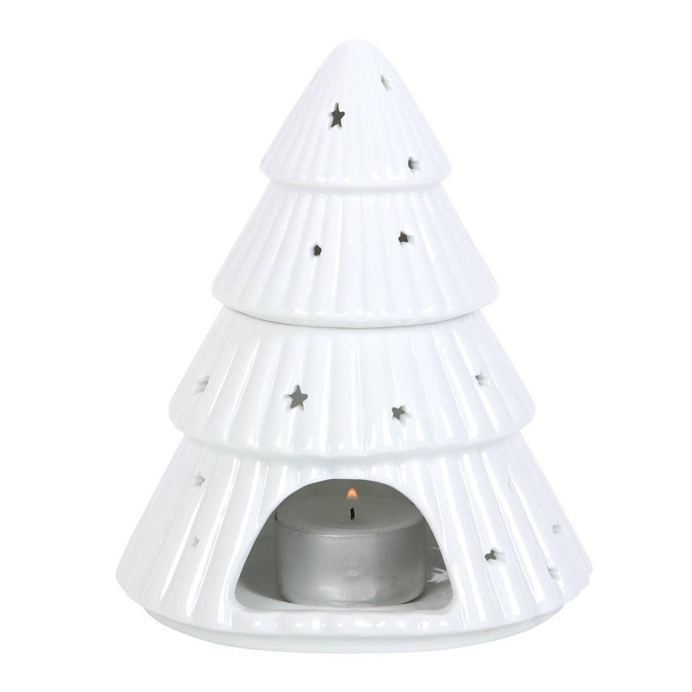 Brûleur sapin de Noël blanc