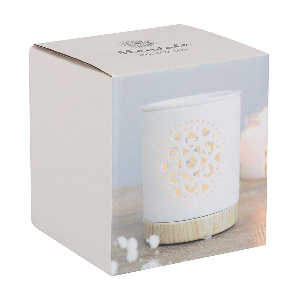 Brûleur en mandala blanc