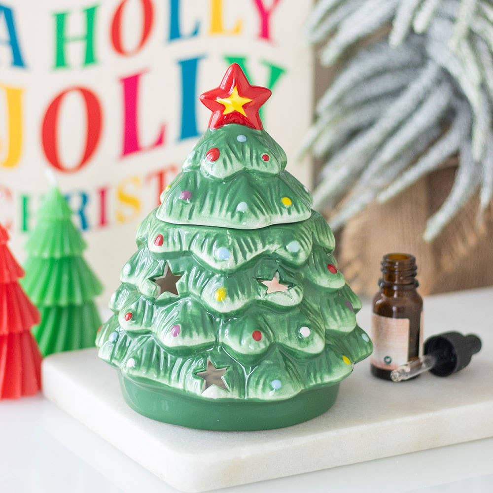 Bruleur en céramique sapin de Noël nostalgique