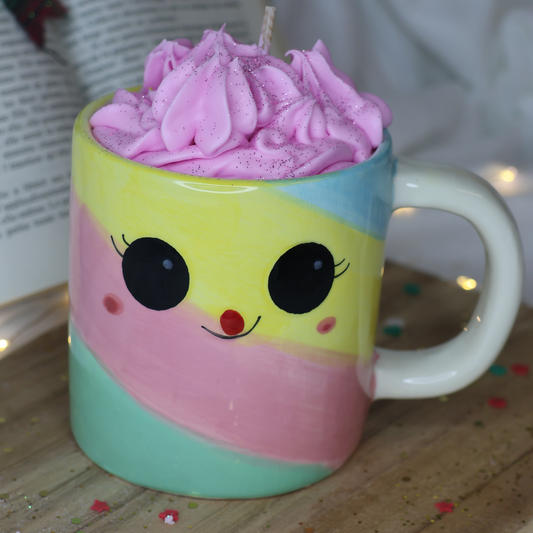 Bougie Mug Kawaï -Framboise Caramel