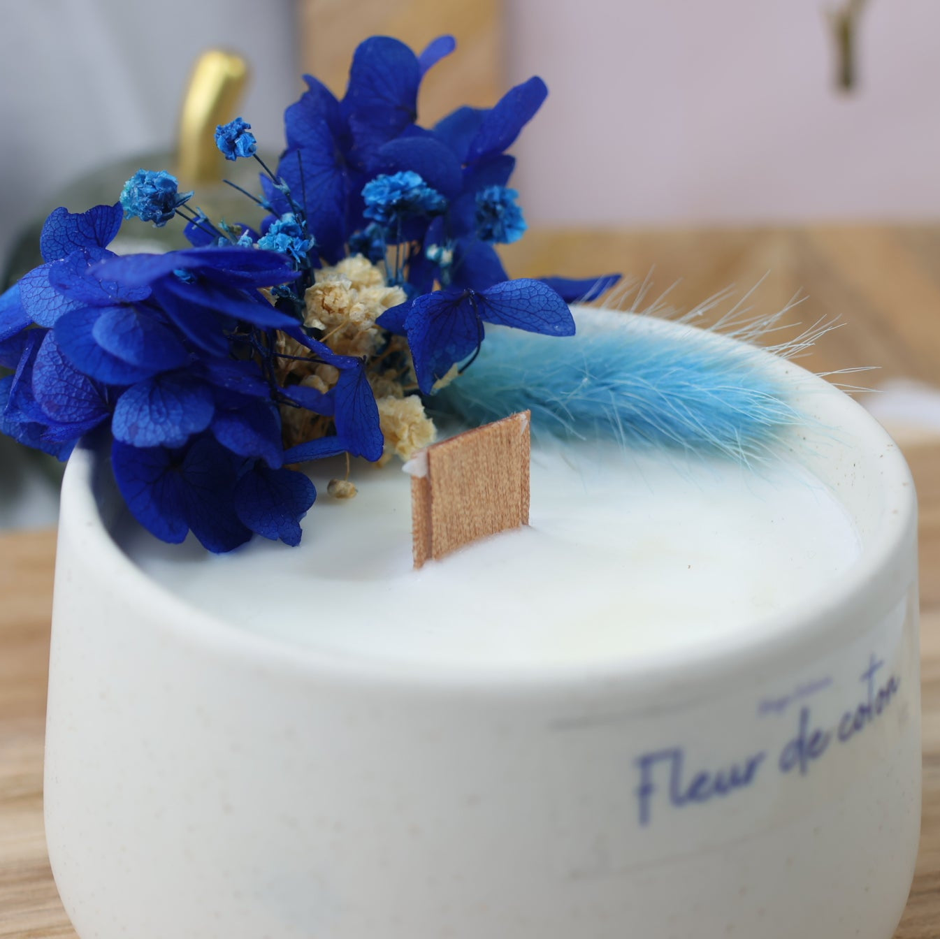 Bougie avec Fleurs Séchées – 180gr L'atelier de Gwend