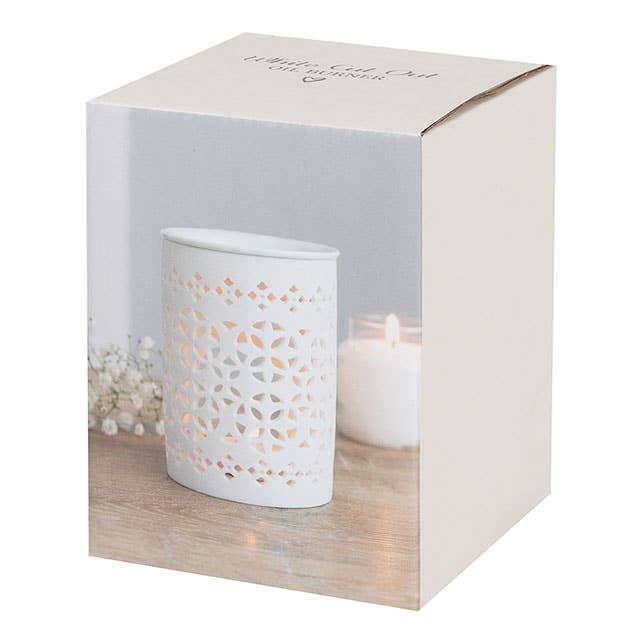 Brûleur blanc mat avec découpes