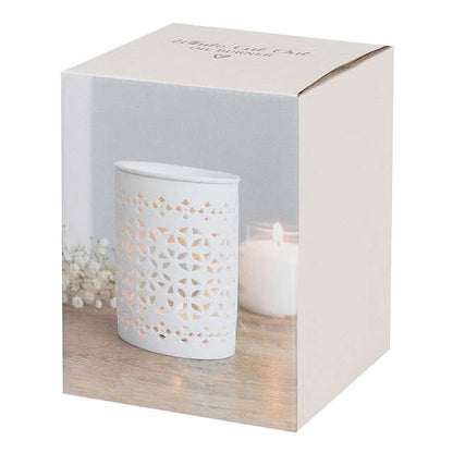 Brûleur blanc mat avec découpes