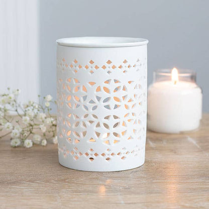 Brûleur blanc mat avec découpes