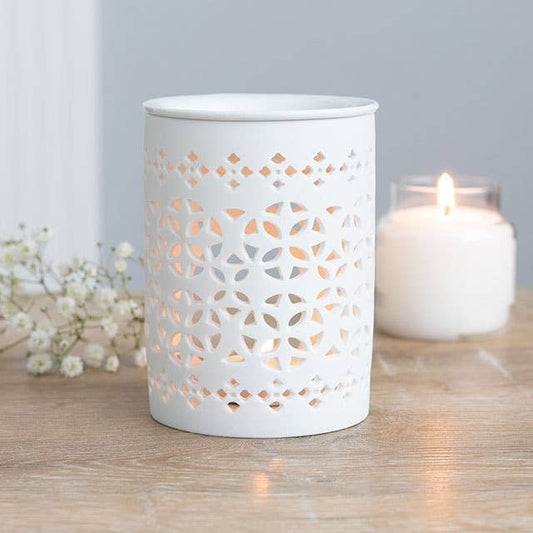 Brûleur blanc mat avec découpes