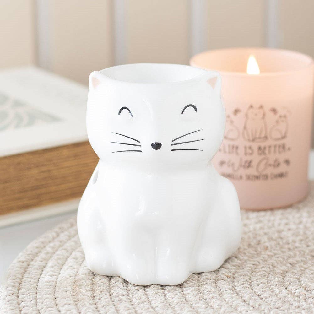 Brûleur Chat Heureux Blanc Something Different Wholesale