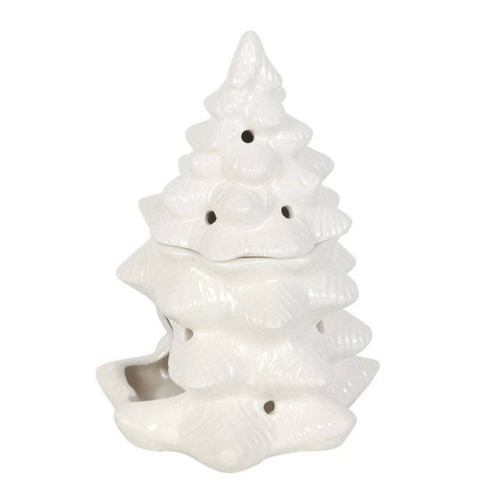 Bruleur en céramique sapin blanc hivernal