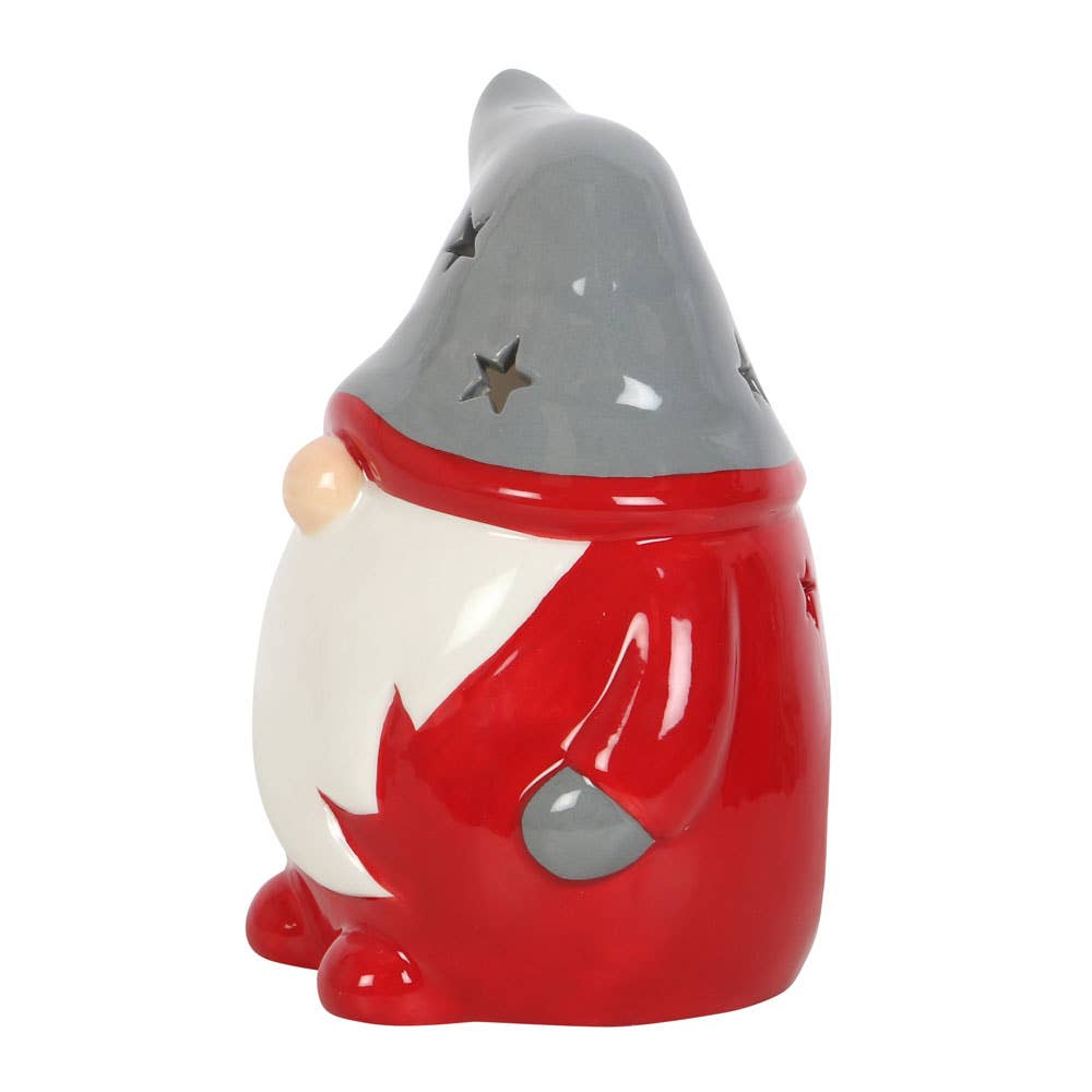 Bougeoir gonk de Noël rouge et gris