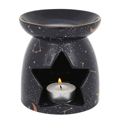 Brûleur constellation violet avec accents lune dorée