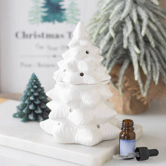 Bruleur en céramique sapin blanc hivernal