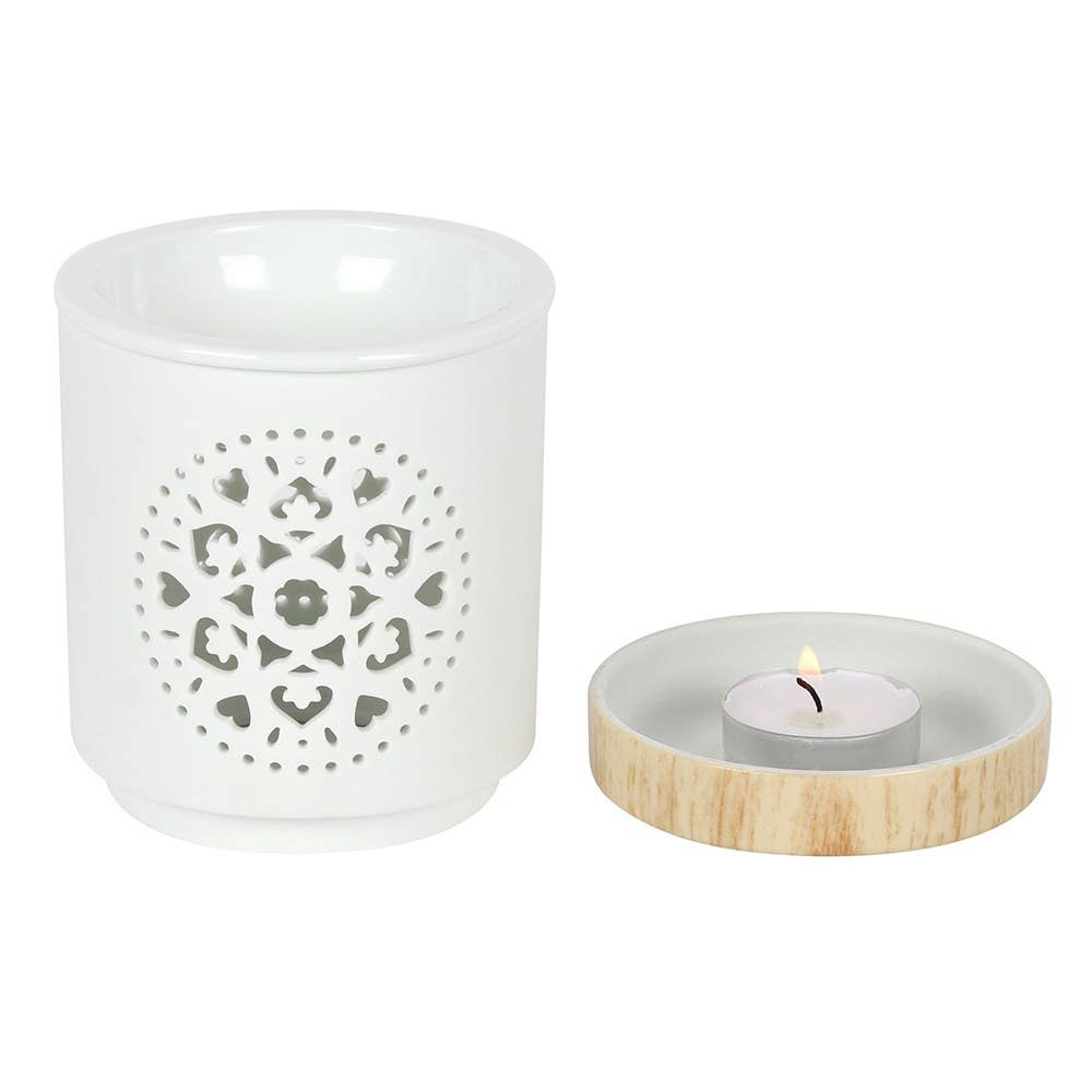 Brûleur en mandala blanc