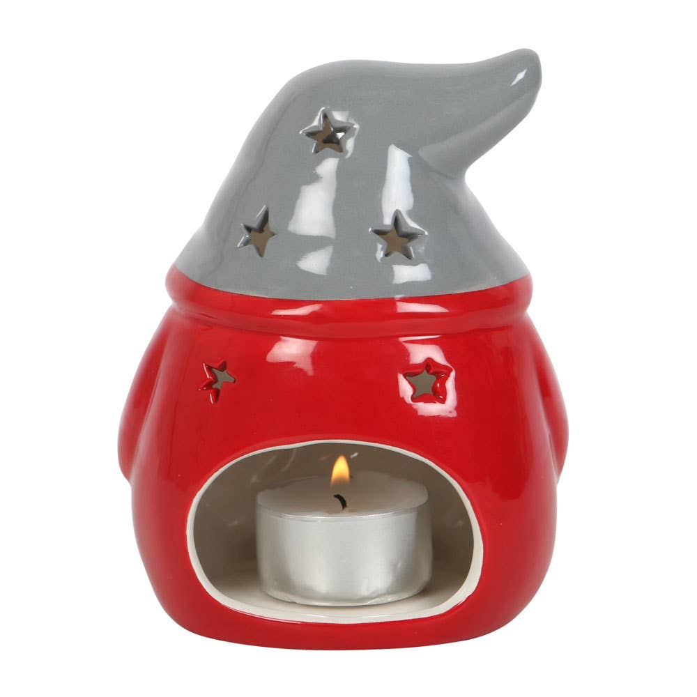 Bougeoir gonk de Noël rouge et gris
