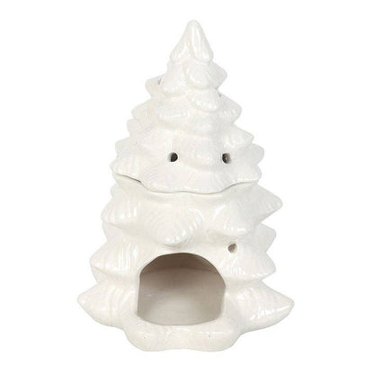 Bruleur en céramique sapin blanc hivernal