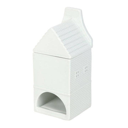 Brûleur blanc en céramique en forme de maison nordique Something Different Wholesale
