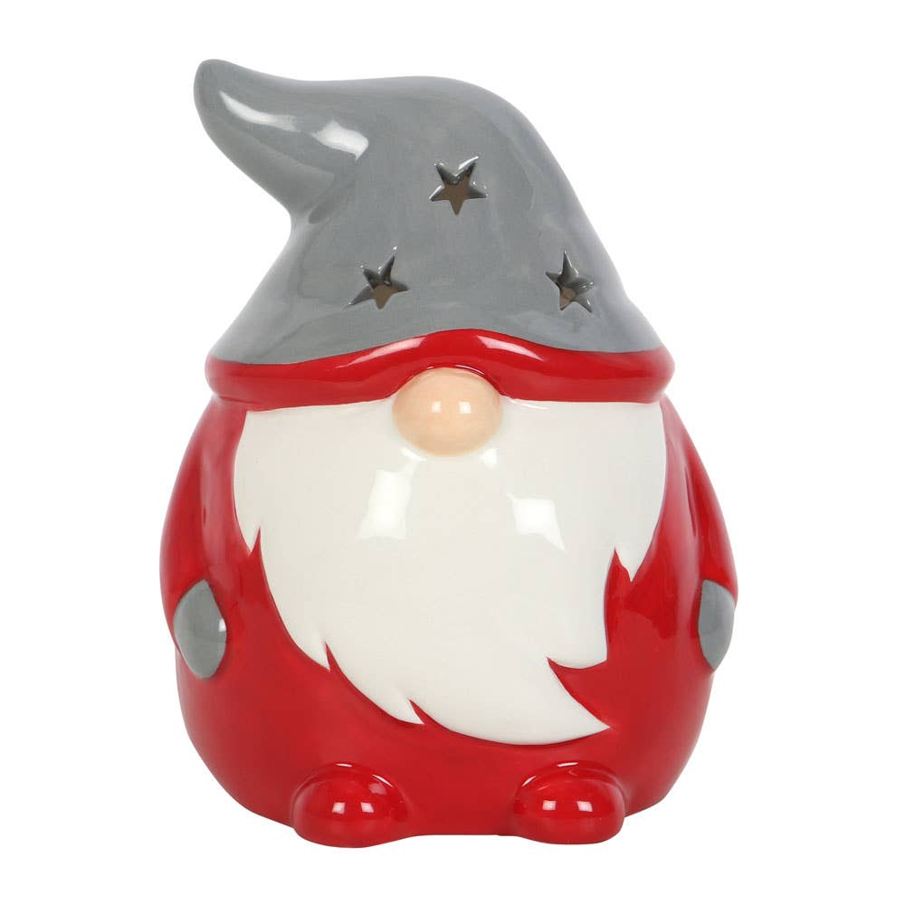 Bougeoir gonk de Noël rouge et gris