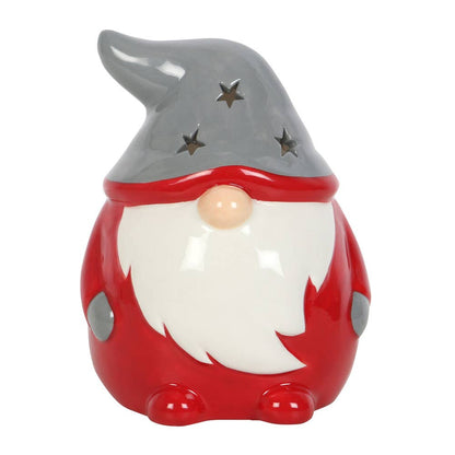Bougeoir gonk de Noël rouge et gris