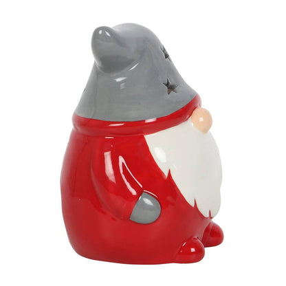 Bougeoir gonk de Noël rouge et gris