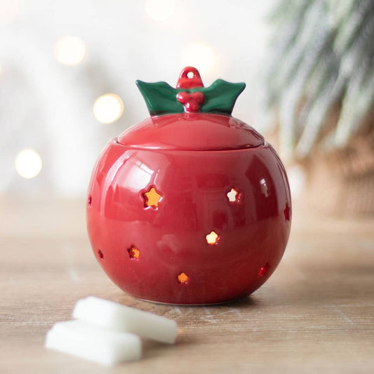 Boule en forme de boule de Noël rouge