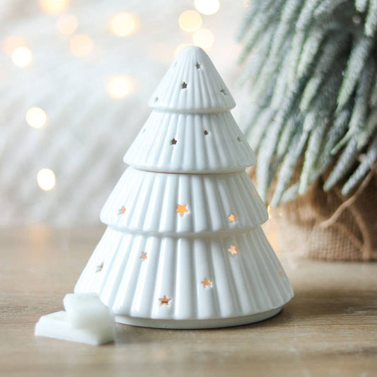 Brûleur sapin de Noël blanc