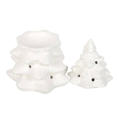 Bruleur en céramique sapin blanc hivernal