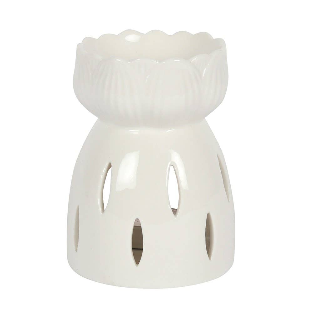 Brûleur fleur de lotus blanche brillante