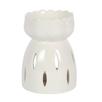 Brûleur fleur de lotus blanche brillante