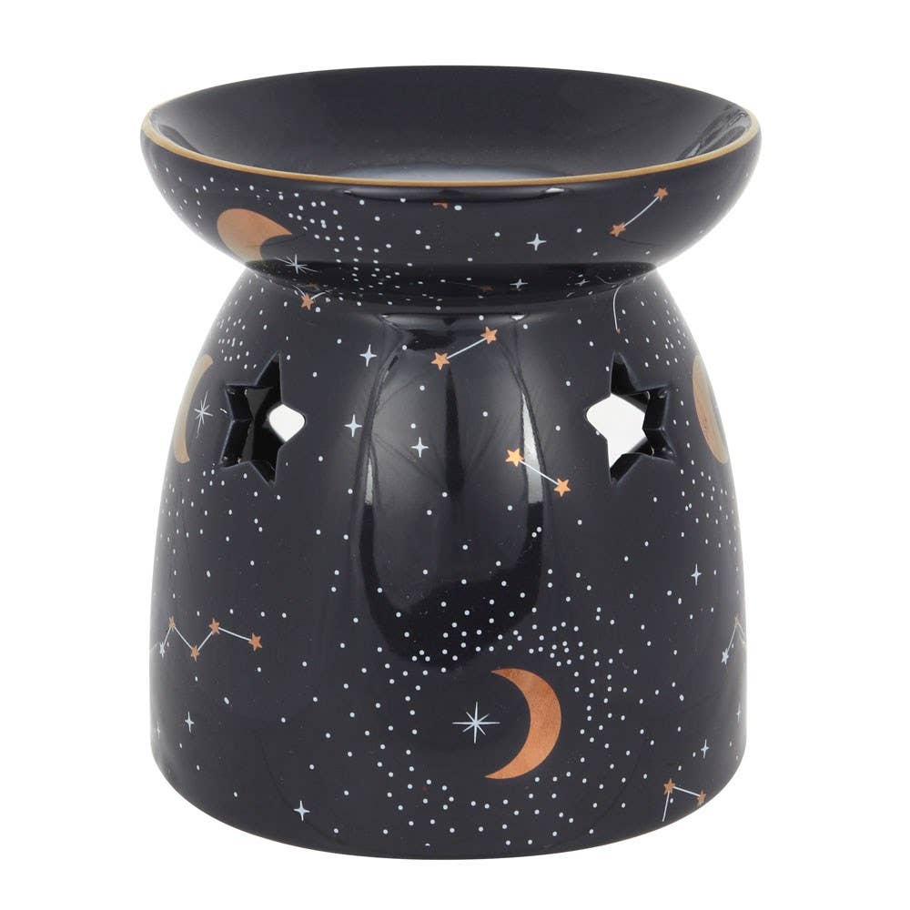 Brûleur constellation violet avec accents lune dorée
