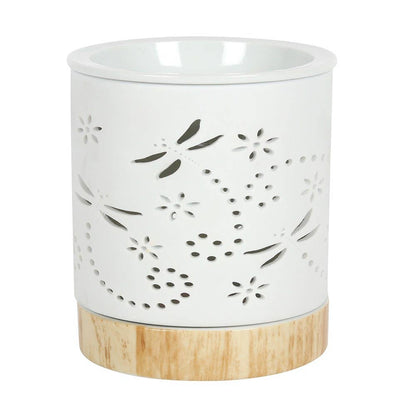 Brûleur en céramique mate avec motif libellule