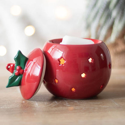 Boule en forme de boule de Noël rouge