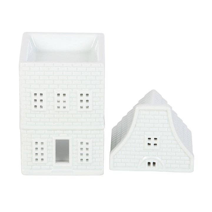 Brûleur blanc en céramique en forme de maison nordique Something Different Wholesale