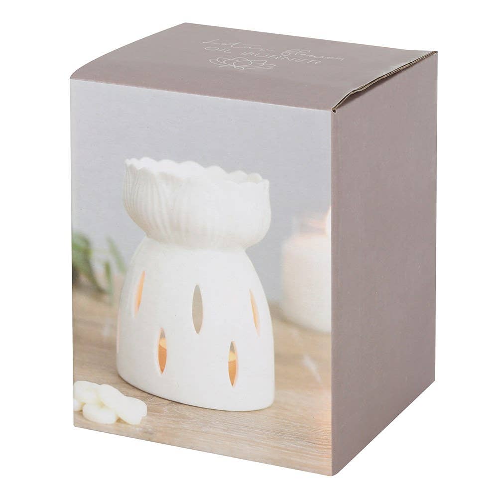 Brûleur fleur de lotus blanche brillante
