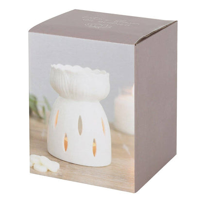 Brûleur fleur de lotus blanche brillante