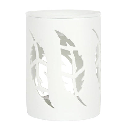Brûleur en céramique blanche avec découpe plumes