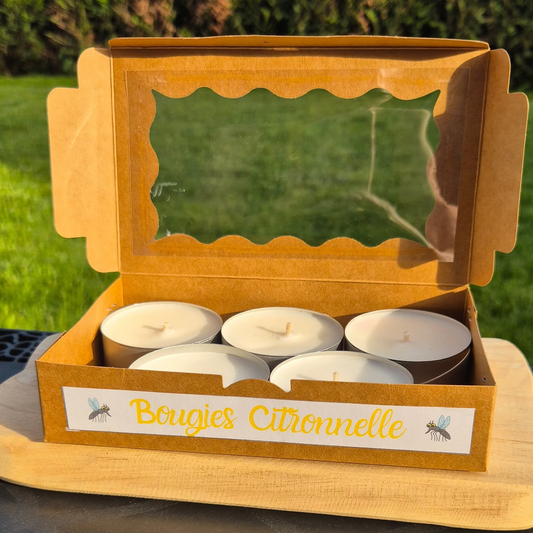 🦟🌿 Lot de 5 Bougies à la Citronnelle